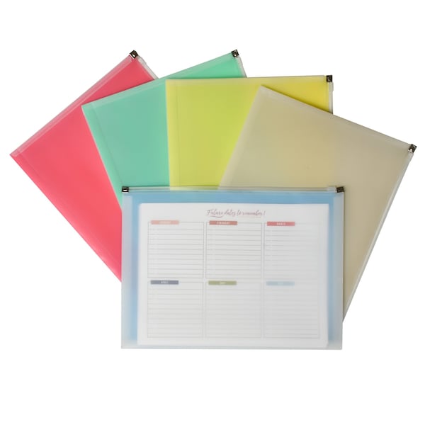 C-Line Products 8-1/2" x 11" Assorted Zip 'N Go Reusable Poly Envelope, 1/EA, 24EA/DS, 2DS/CT 99480-DS - main